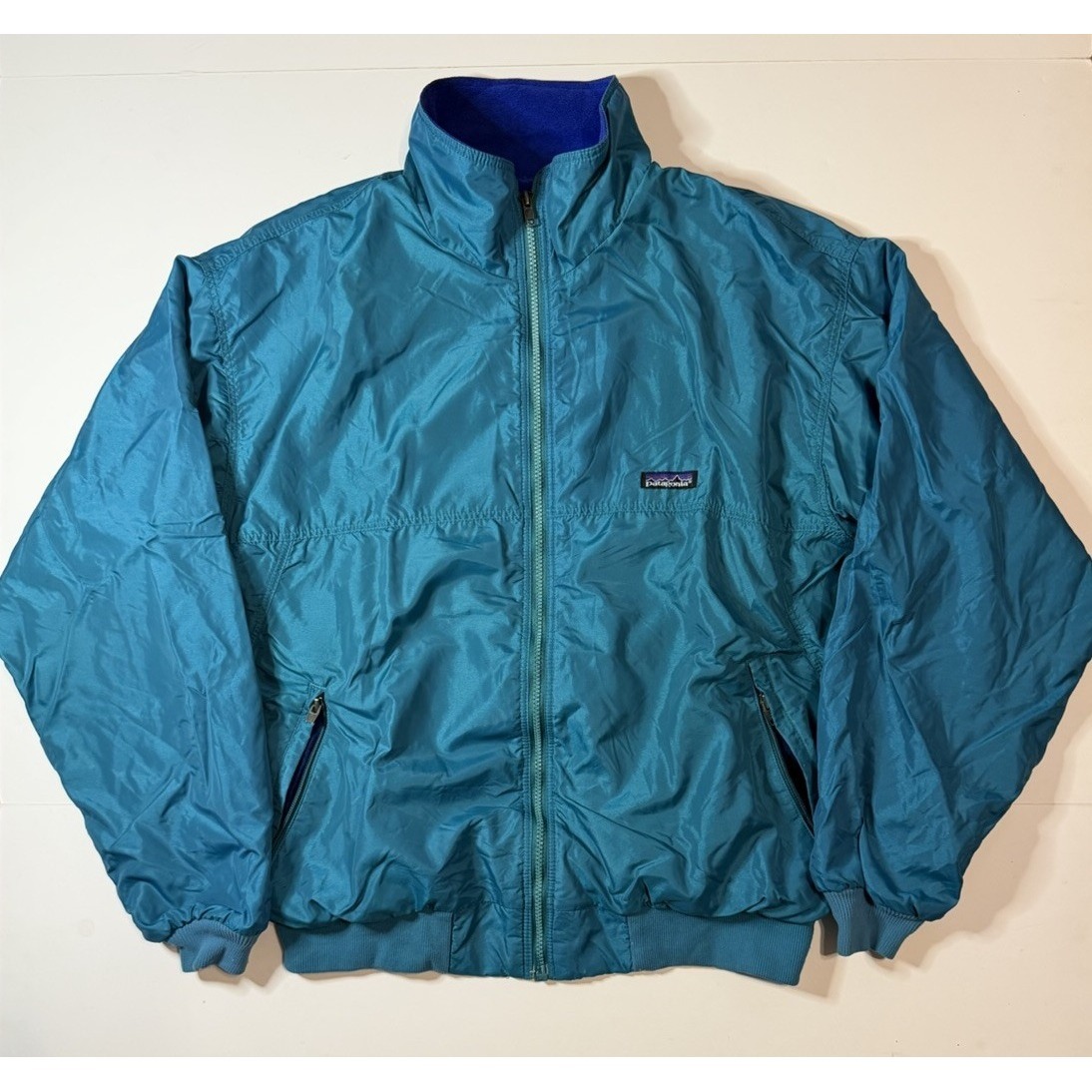 Vintage Patagonia Fleece Lined Bomber Jacket Size Large Full Zip Usa Made